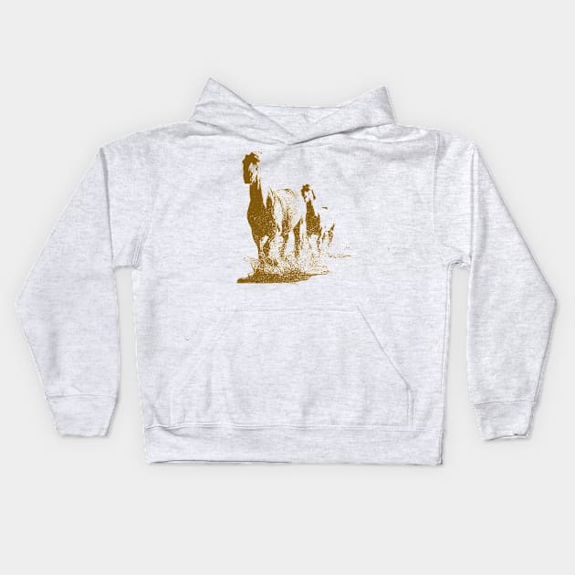 Horses Kids Hoodie by hudayadi